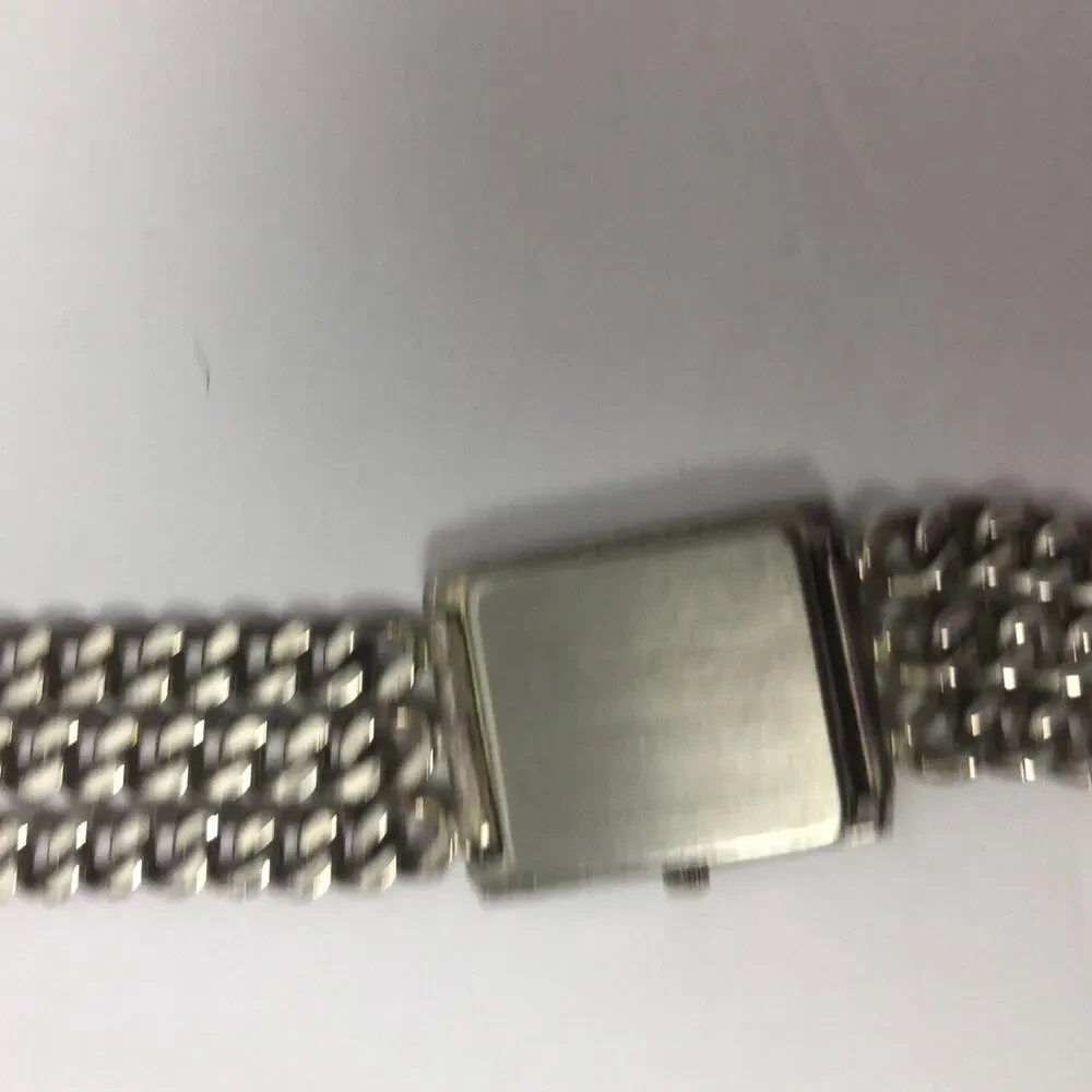 Jalga Women's Rectangular Wristwatch Chain Link Bracelet Silvertone